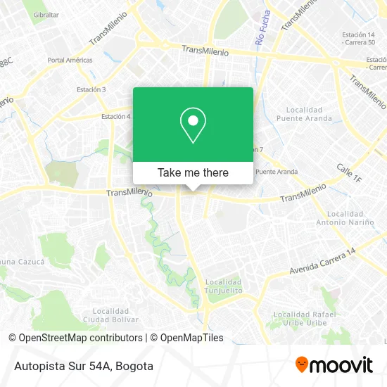 Autopista Sur 54A map