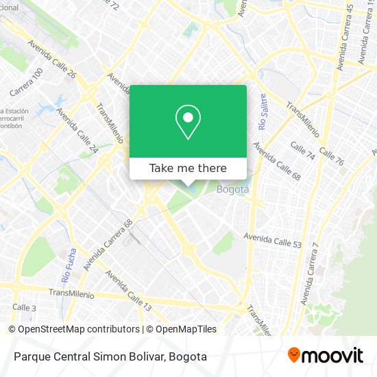 Parque Central Simon Bolivar map