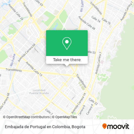 Mapa de Embajada de Portugal en Colombia