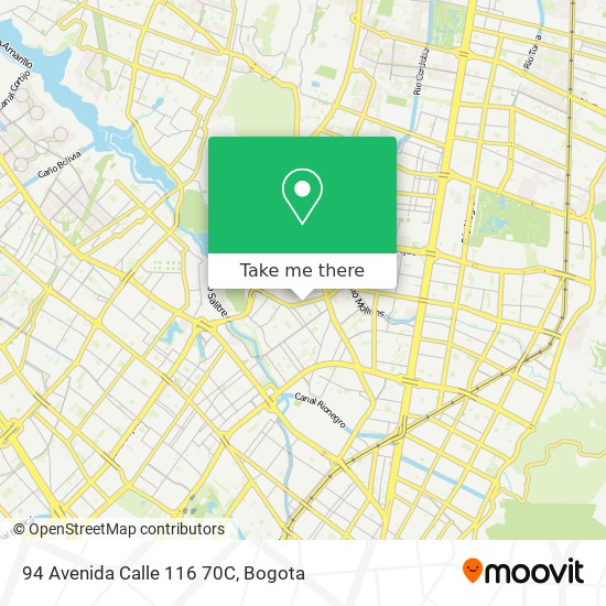 Mapa de 94 Avenida Calle 116 70C