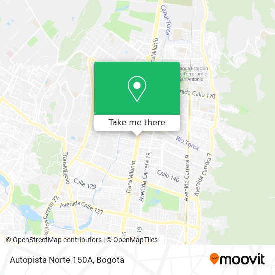 Mapa de Autopista Norte 150A