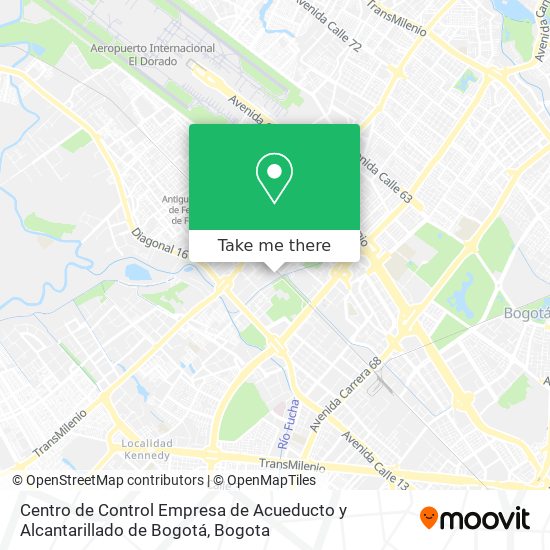 Centro de Control Empresa de Acueducto y Alcantarillado de Bogotá map