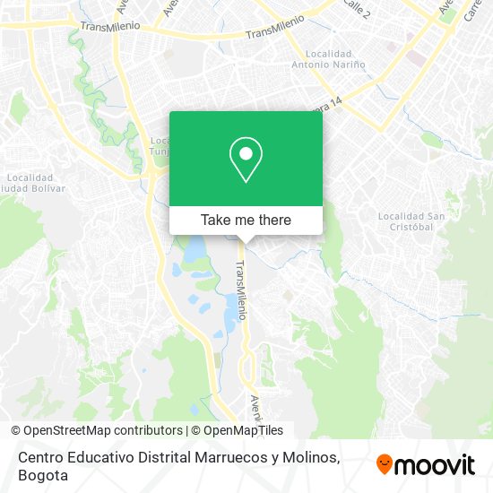 Mapa de Centro Educativo Distrital Marruecos y Molinos