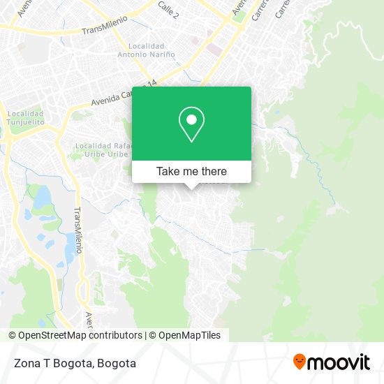 Zona T Bogota map