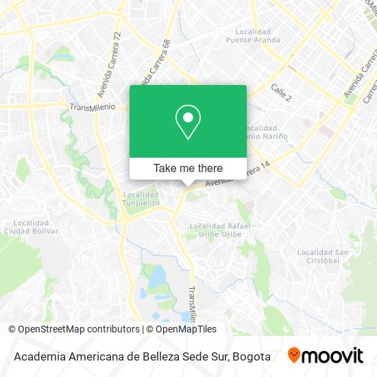 Mapa de Academia Americana de Belleza Sede Sur