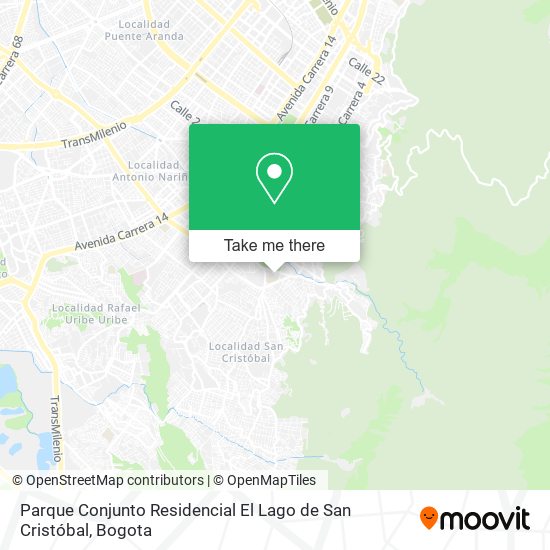 Parque Conjunto Residencial El Lago de San Cristóbal map