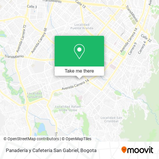 Panadería y Cafetería San Gabriel map