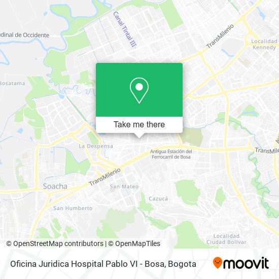 Oficina Juridica Hospital Pablo VI - Bosa map