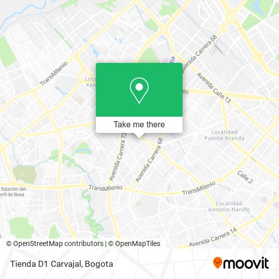 Tienda D1 Carvajal map