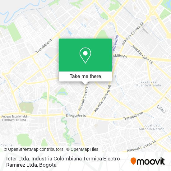 Mapa de Icter Ltda. Industria Colombiana Térmica Electro Ramirez Ltda