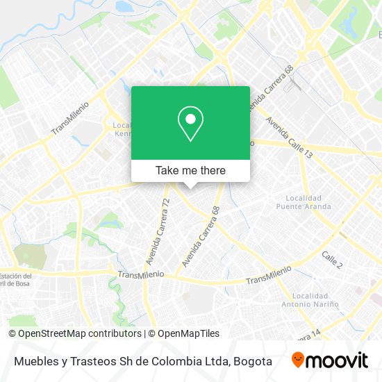 Mapa de Muebles y Trasteos Sh de Colombia Ltda