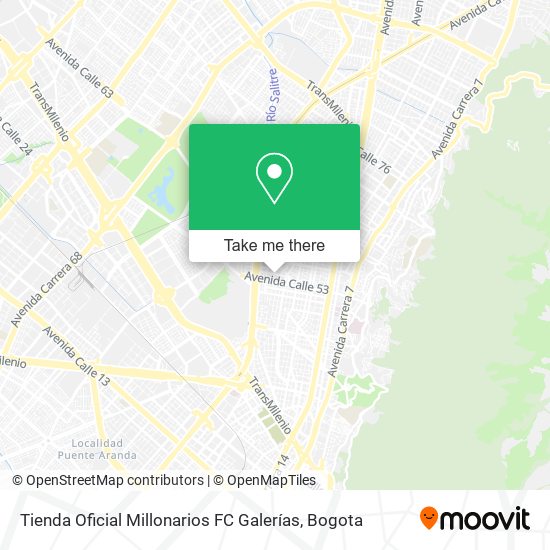 Tienda Oficial Millonarios FC Galerías map