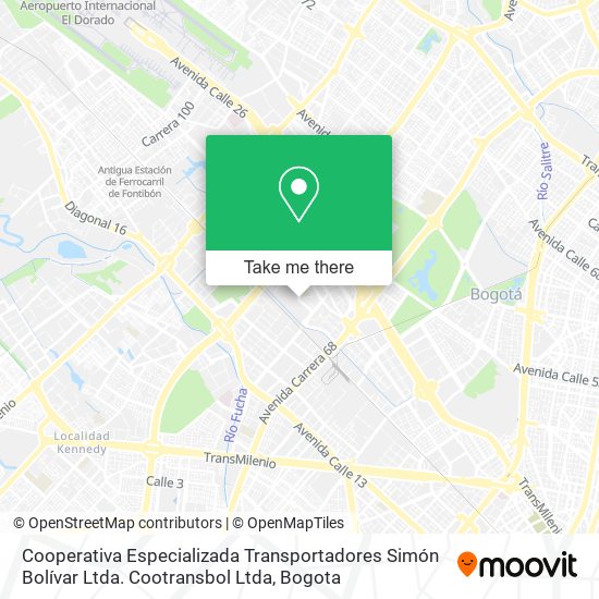 Mapa de Cooperativa Especializada Transportadores Simón Bolívar Ltda. Cootransbol Ltda