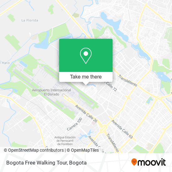 Bogota Free Walking Tour map