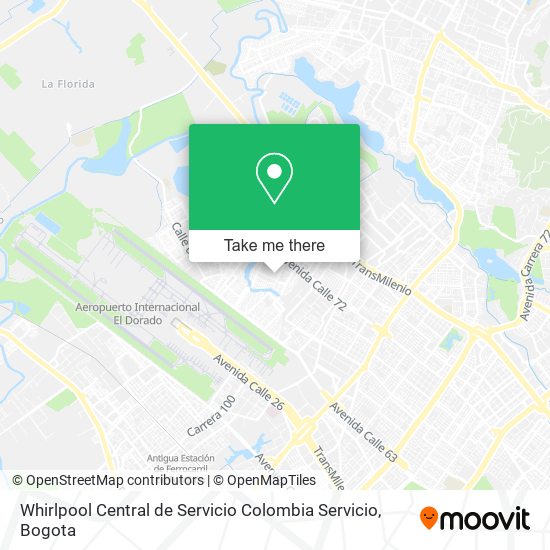 Whirlpool Central de Servicio Colombia Servicio map