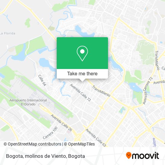 Bogota, molinos de Viento map