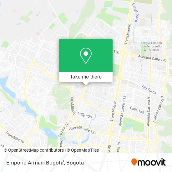 Emporio Armani Bogota' map