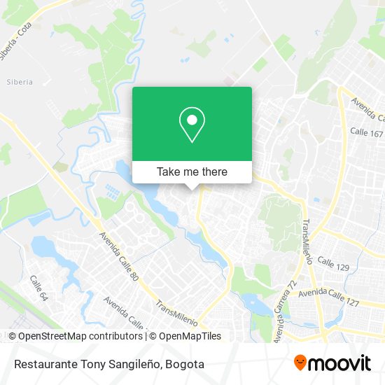 Mapa de Restaurante Tony Sangileño