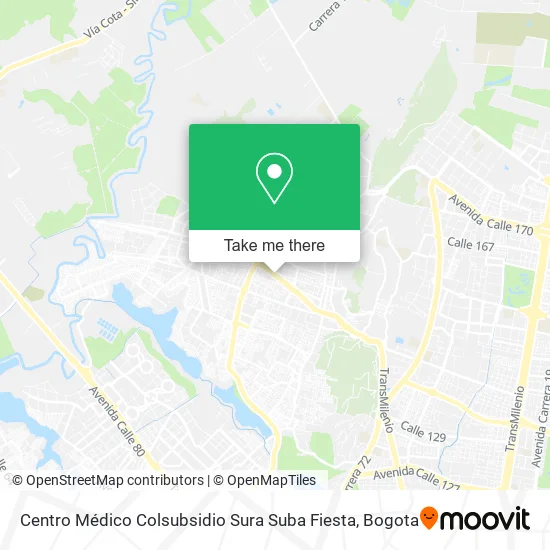Mapa de Centro Médico Colsubsidio Sura Suba Fiesta