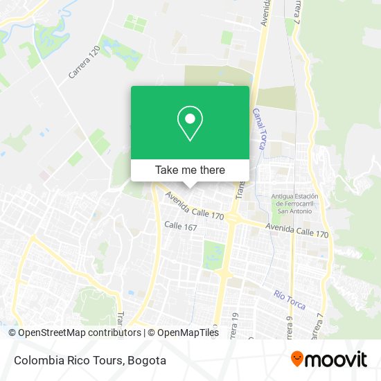 Colombia Rico Tours map