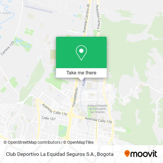 Club Deportivo La Equidad Seguros S.A. map