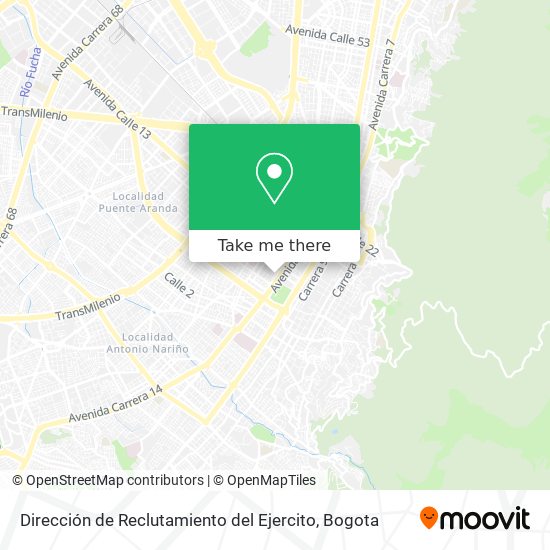 Dirección de Reclutamiento del Ejercito map