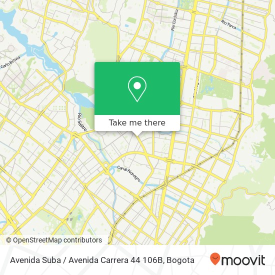 Mapa de Avenida Suba / Avenida Carrera 44 106B