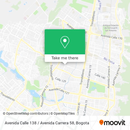 Avenida Calle 138 / Avenida Carrera 58 map