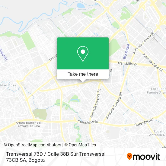 Transversal 73D / Calle 38B Sur Transversal 73CBISA map