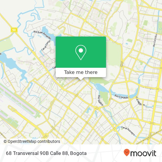 Mapa de 68 Transversal 90B Calle 88