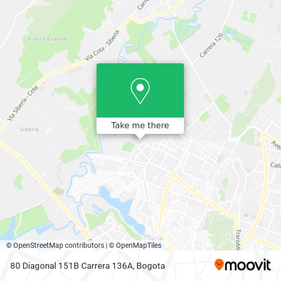 Mapa de 80 Diagonal 151B Carrera 136A