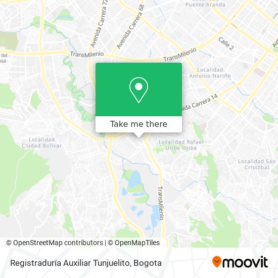 Registraduría Auxiliar Tunjuelito map