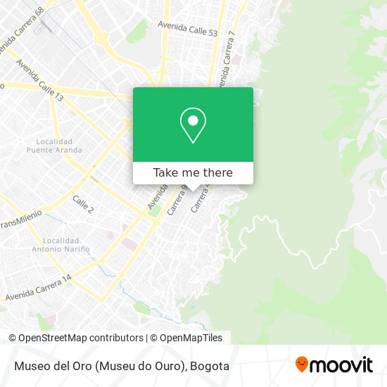 Mapa de Museo del Oro (Museu do Ouro)