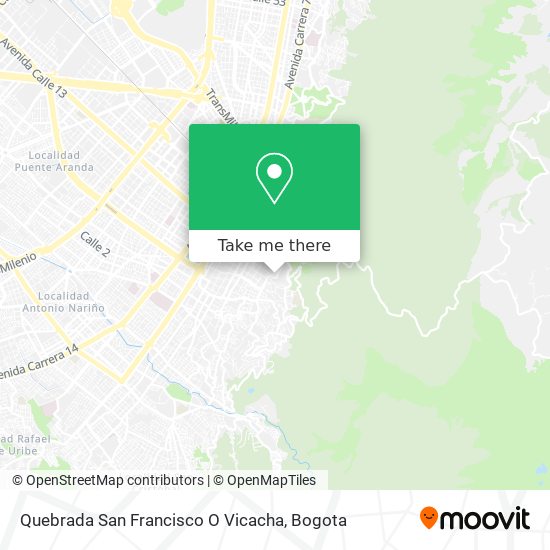 Mapa de Quebrada San Francisco O Vicacha
