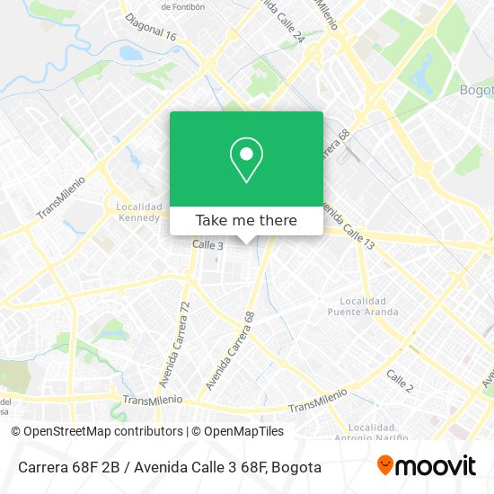 Mapa de Carrera 68F 2B / Avenida Calle 3 68F