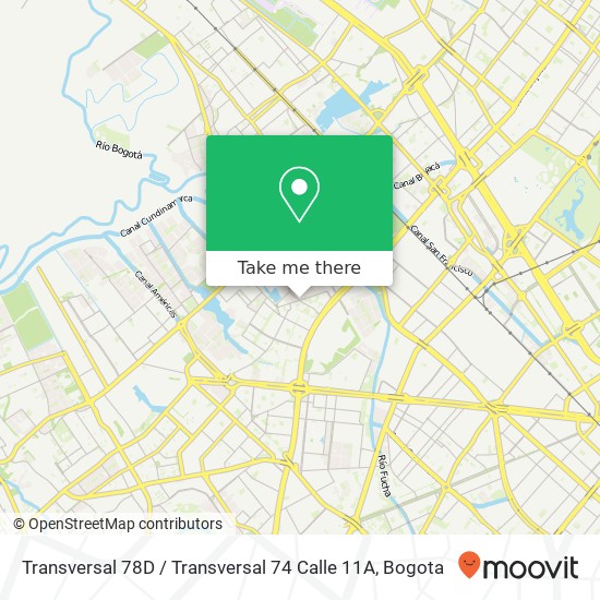 Mapa de Transversal 78D / Transversal 74 Calle 11A