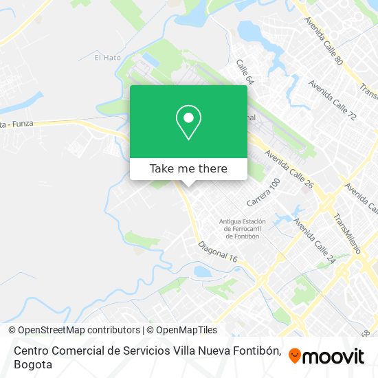 Mapa de Centro Comercial de Servicios Villa Nueva Fontibón