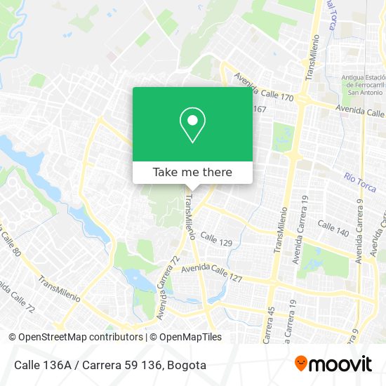 Calle 136A / Carrera 59 136 map