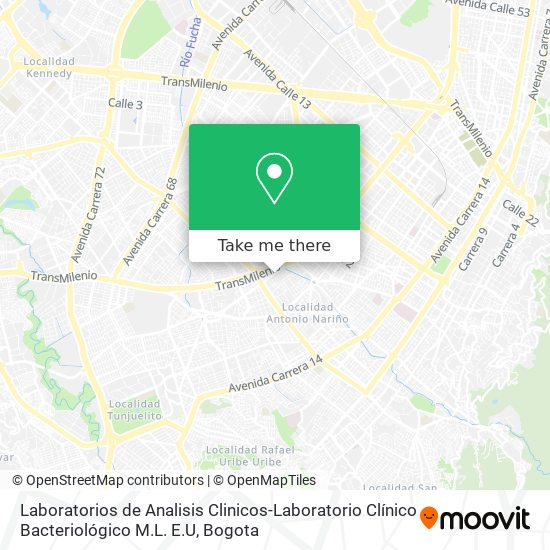 Laboratorios de Analisis Clinicos-Laboratorio Clínico Bacteriológico M.L. E.U map