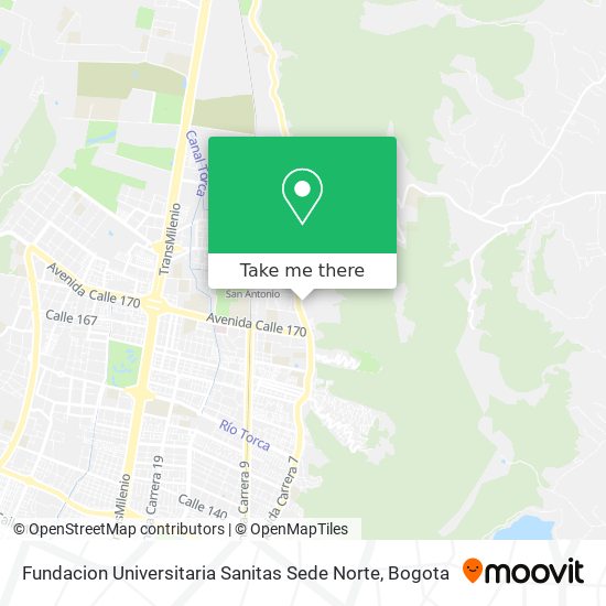 Fundacion Universitaria Sanitas Sede Norte map