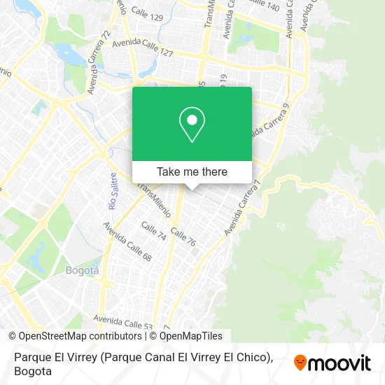 Mapa de Parque El Virrey (Parque Canal El Virrey El Chico)