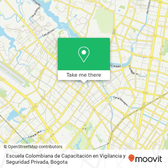 Escuela Colombiana de Capacitación en Vigilancia y Seguridad Privada map