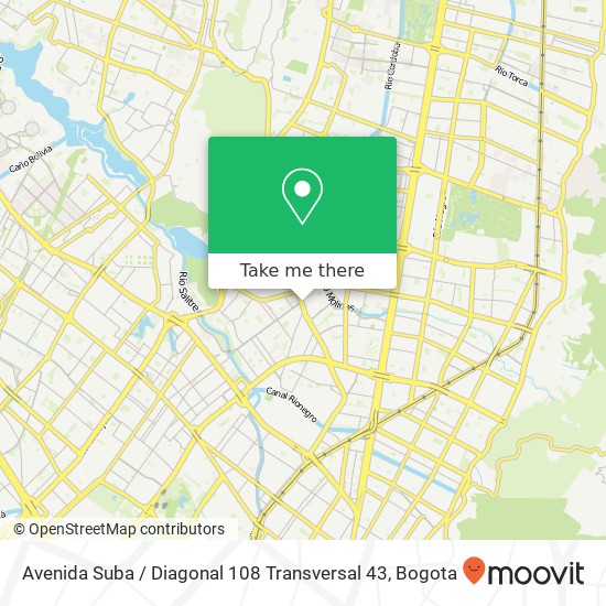 Avenida Suba / Diagonal 108 Transversal 43 map