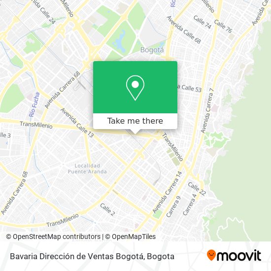 Mapa de Bavaria Dirección de Ventas Bogotá