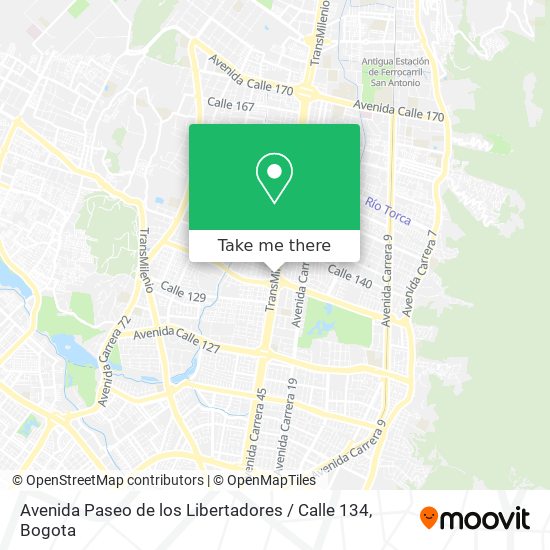 Avenida Paseo de los Libertadores / Calle 134 map
