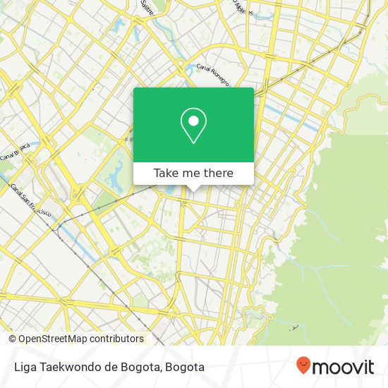 Mapa de Liga Taekwondo de Bogota