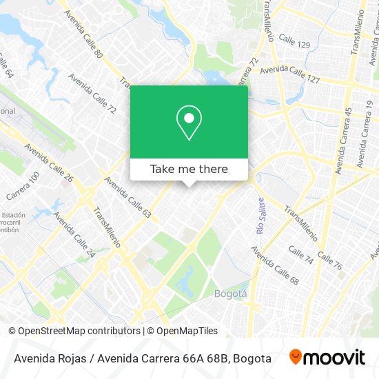 Mapa de Avenida Rojas / Avenida Carrera 66A 68B