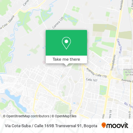 Vía Cota-Suba / Calle 169B Transversal 91 map