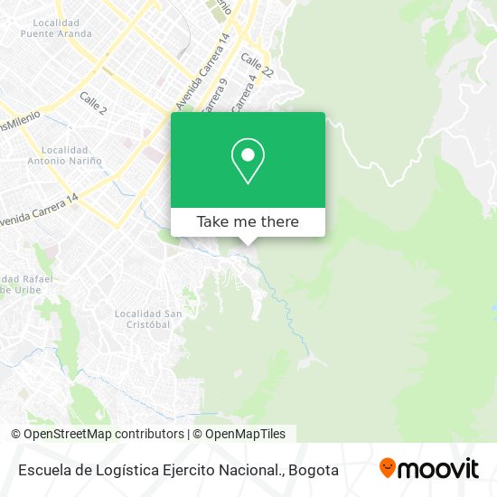 Mapa de Escuela de Logística Ejercito Nacional.