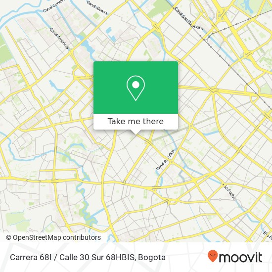 Mapa de Carrera 68I / Calle 30 Sur 68HBIS